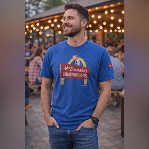 McDonald’s Apparel Collection 15¢ Hamburgers Graphic Tee Men’s Blue Size Small